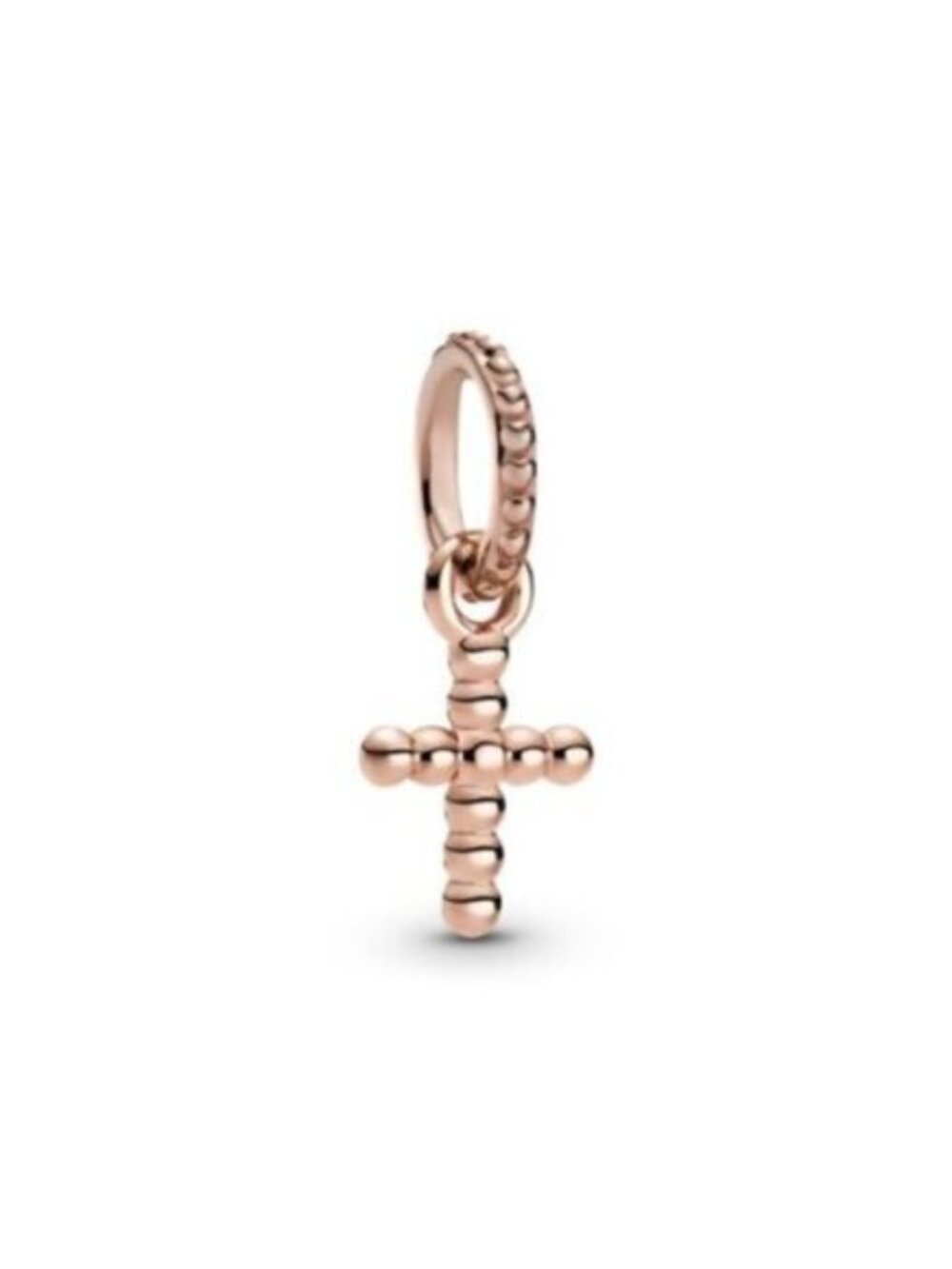 Pandora Rose Gold Beaded Cross Dangle Charm